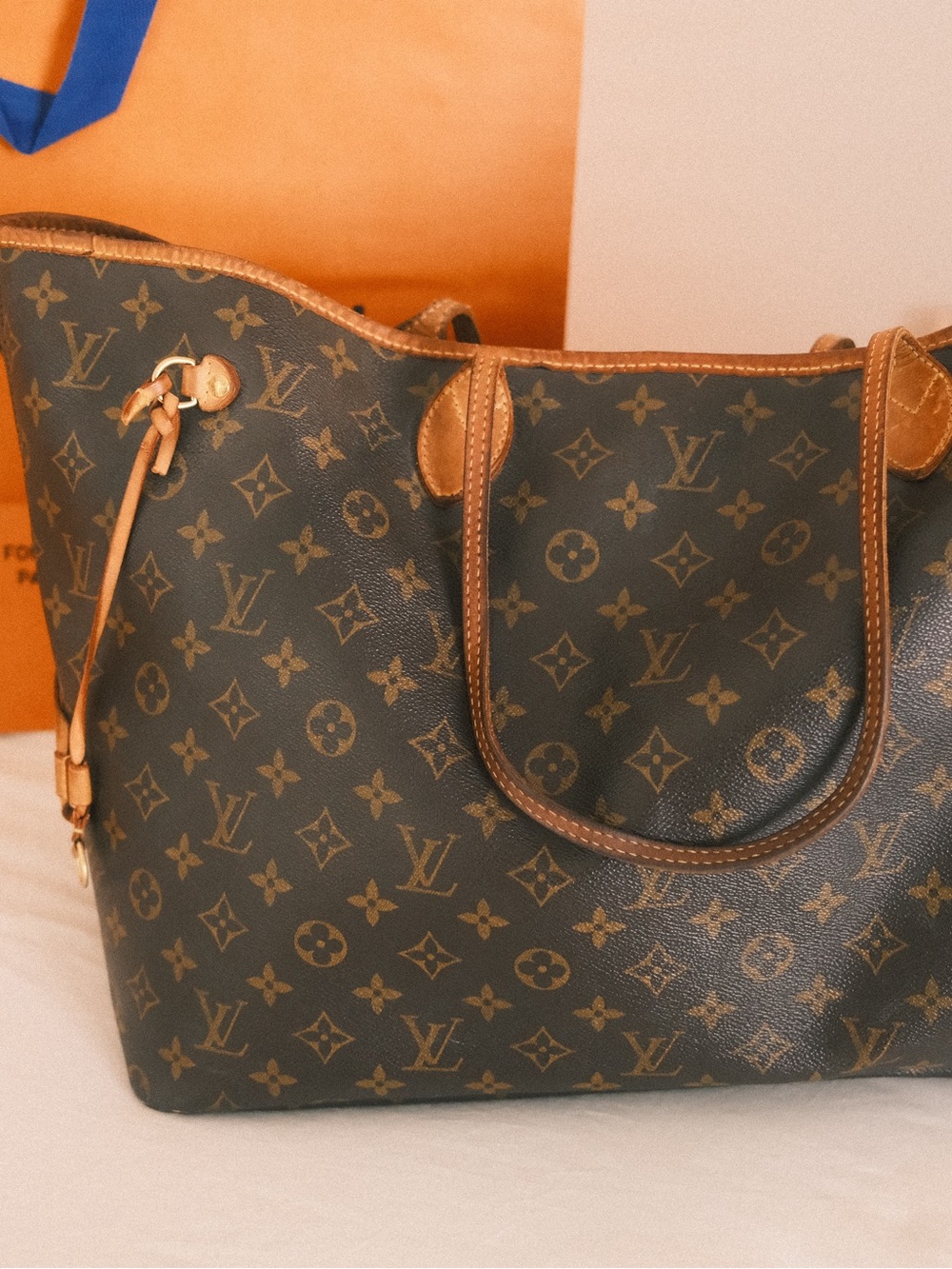 Louis Vuitton Brown Monogram Canvas Tote with Tan Trim - Picture 2 of 4